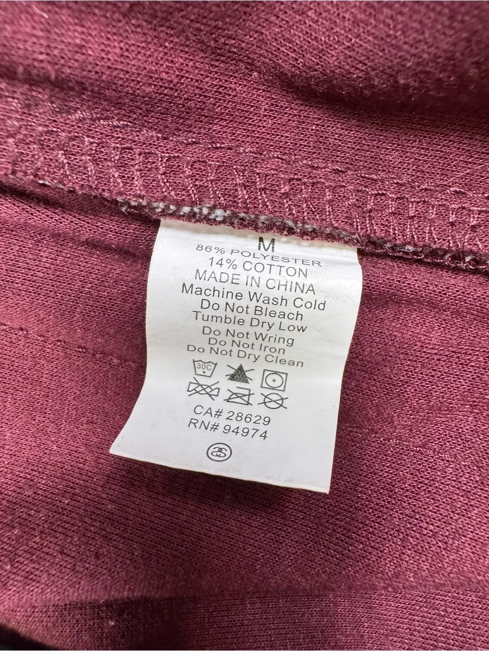 Stussy Men's Burgundy Maroon Poly Track Pants w/Side Grey + White Stripes, M